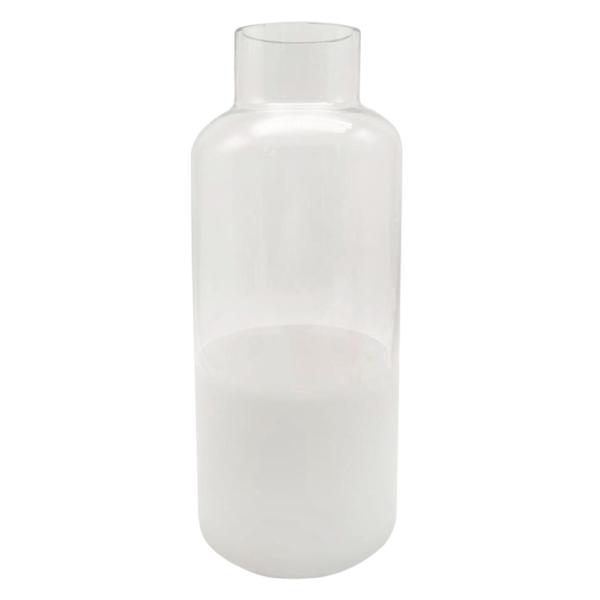 Glass Vase with White Base, 12"