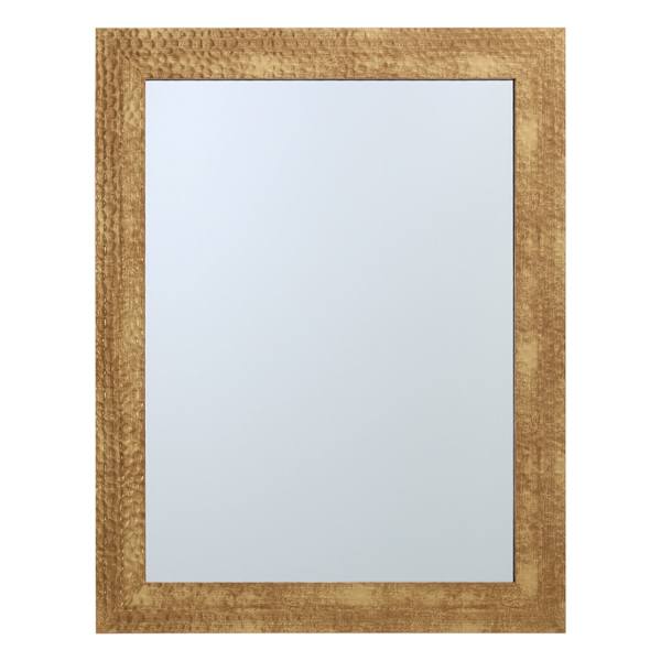 Hammered Gold Framed Rectangle Wall Mirror, 22x28