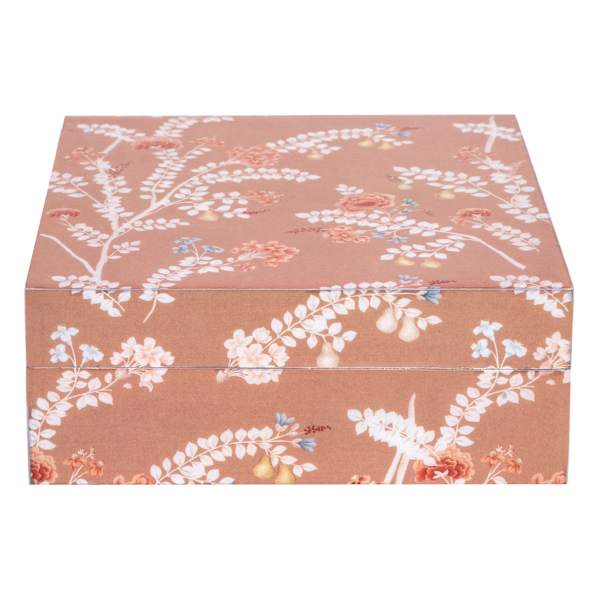 Grace Mitchell Pink Floral Print Decorative Box, 6x5