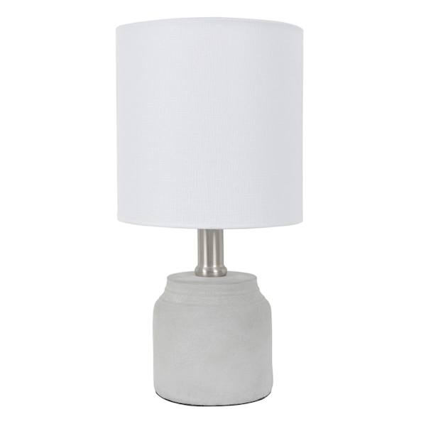 Grey Concrete Mini Table Lamp with Shade, 12"