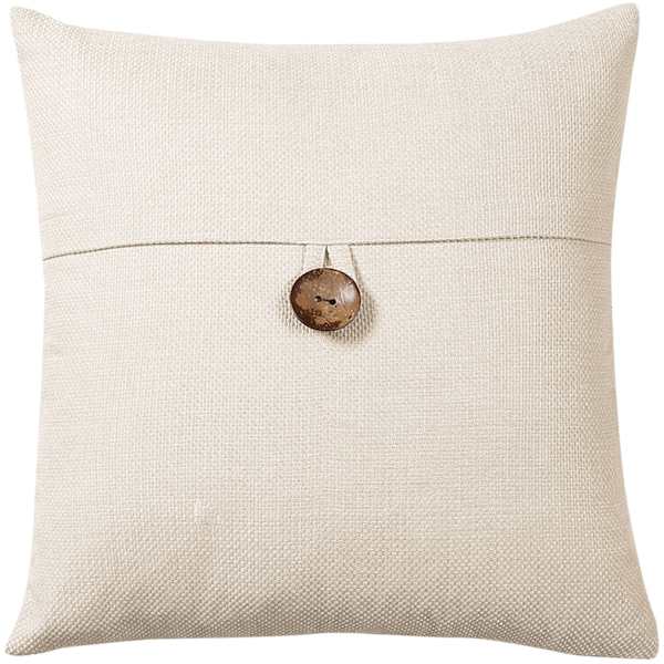 Clayton Ivory Coconut Button Throw Pillow 20