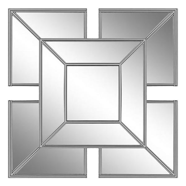 Silver Framed Accent Wall Mirror, 16x16