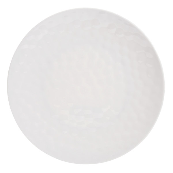 Embossed Melamine Dinner Plate, White