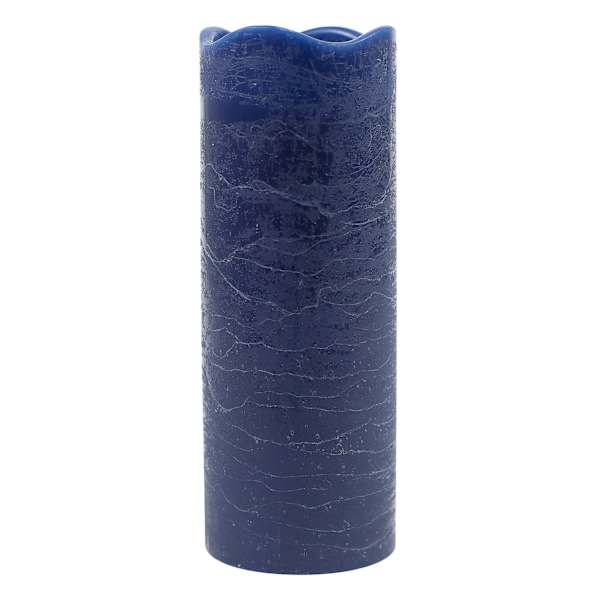 Honeybloom Dark Blue Wax LED Pillar Candle with 6 Hour Timer, 3x8