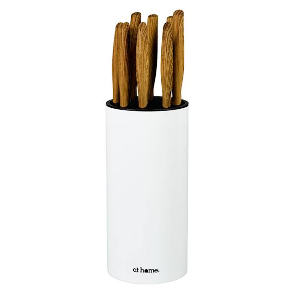 9-Piece Wood-Look Handle Stainless Steel Knife Block Set