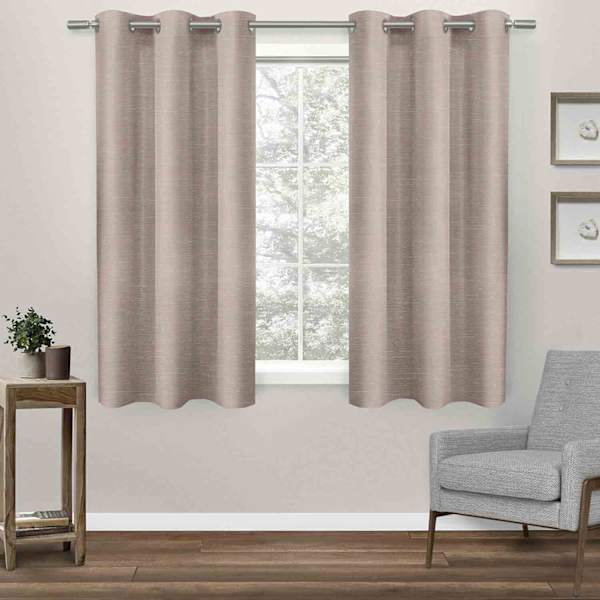 Leeds Blush Woven Blackout Grommet Curtain Panel, 63"