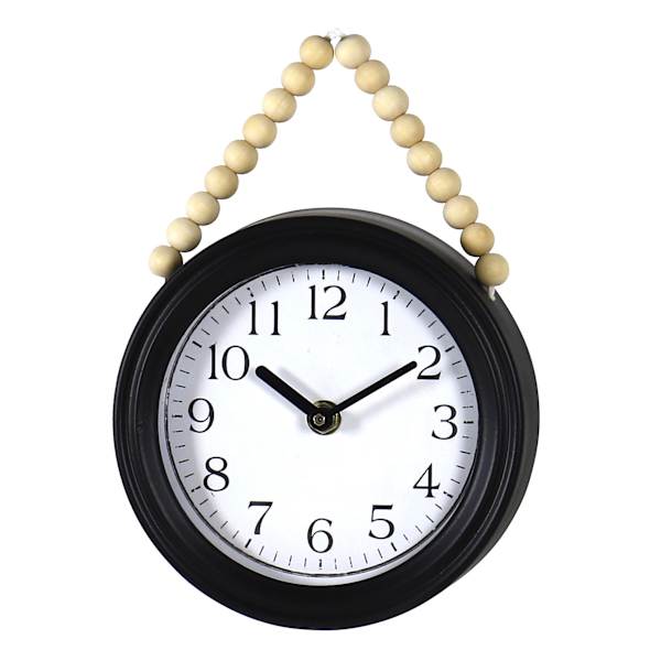 Honeybloom Black Beaded Round Wall Clock, 7x9