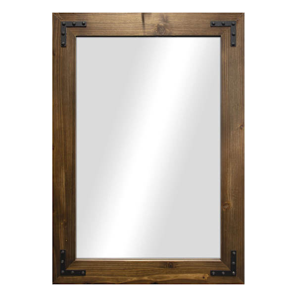 Wood & Metal Accents Framed Rectangle Wall Mirror, 32x44