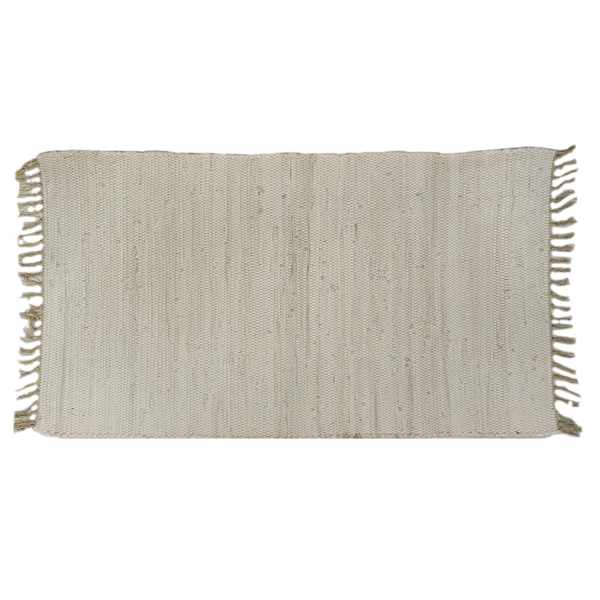 White & Tan Chindi Accent Rug, 25x45