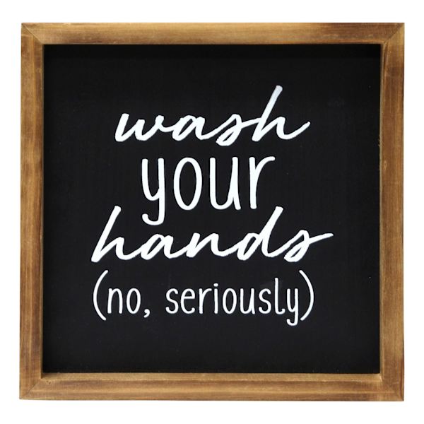 Wash Your Hands Framed Wall Sign, 10"