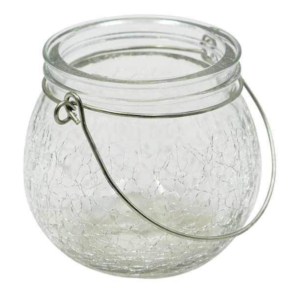 Clear Crackle Glass Votive Mini Lantern, 4"