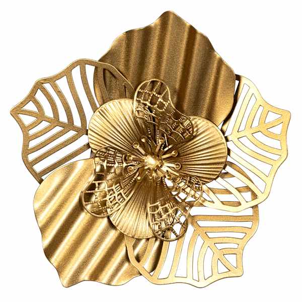 Gold Metal Flower Wall Art, 6"