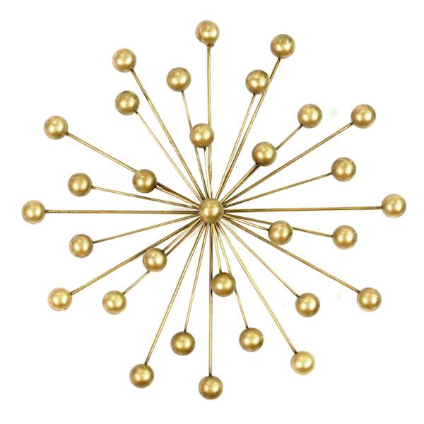 Gold Metal Sunburst Wall Art, 12"