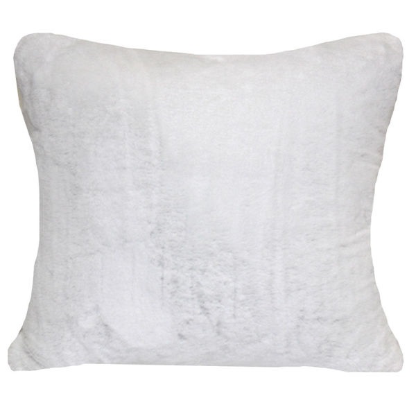 Bristol White Faux Fur Throw Pillow, 18"