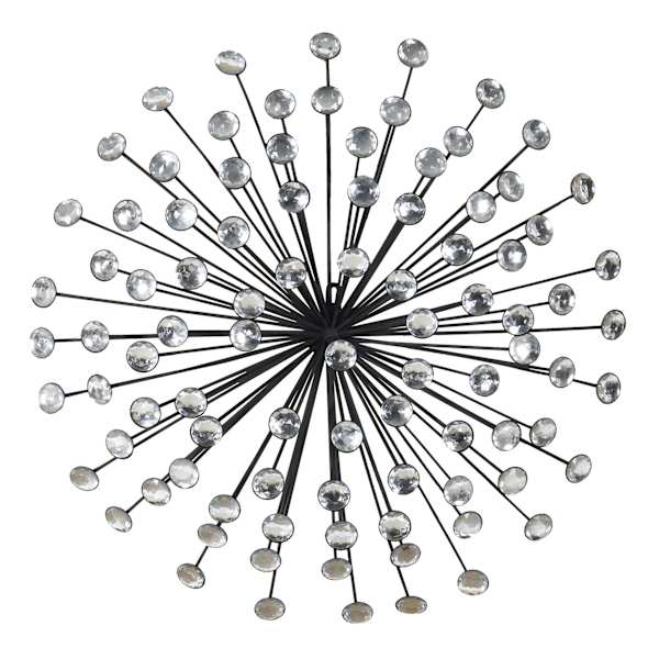 Black Metal Starburst Wall Decor, 24"