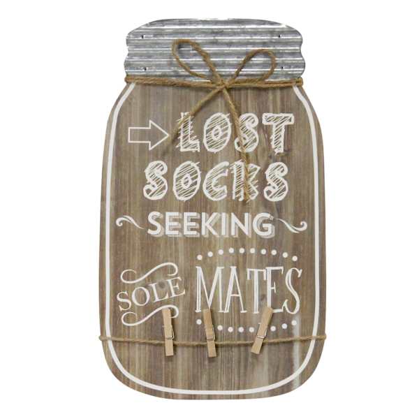 Lost Sock Clothes Pin Wall Art, 9x14