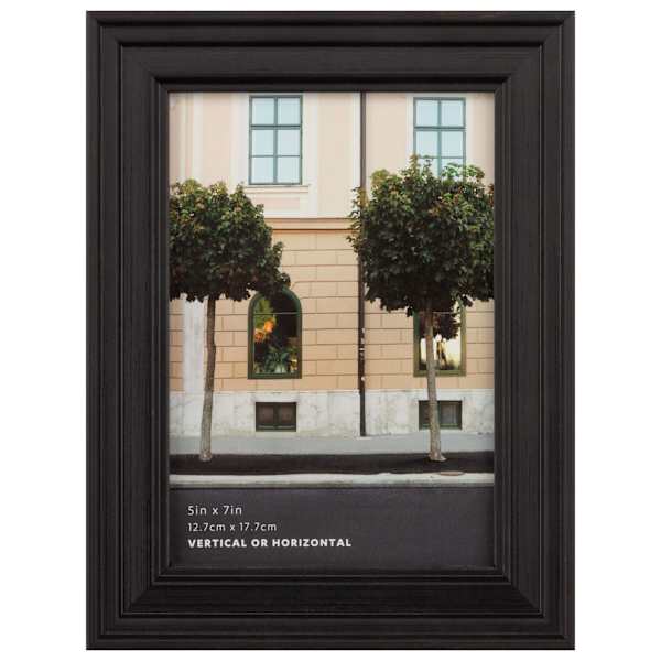Black Ridged Profile Tabletop Picture Frame, 5x7