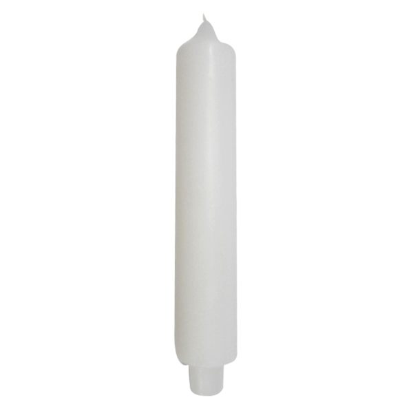 White Unscented Overdip Carriage Candle, 9"