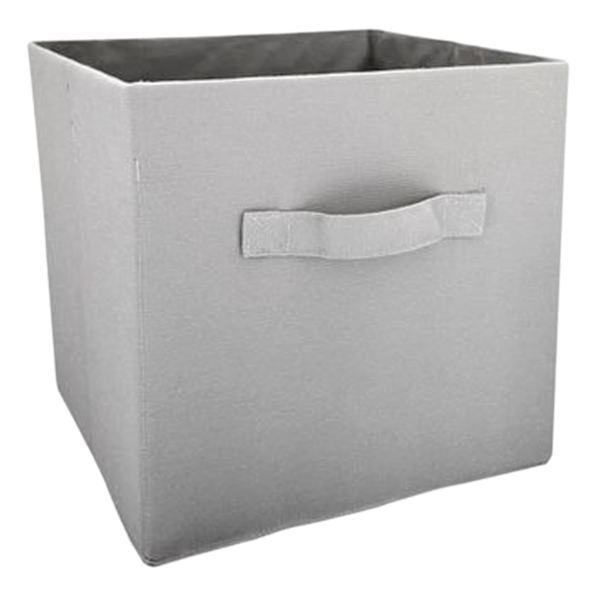 Light Grey Fabric Storage Cube with Handle, 10.5"