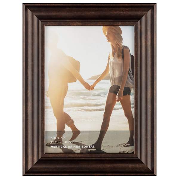 Bronze Ridged Scoop Profile Tabletop Picture Frame, 5x7