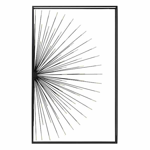 Framed Metal Half Burst Wall Decor, 20x31