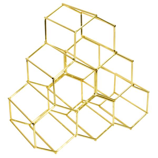 Gold Hexagon Wine Rack