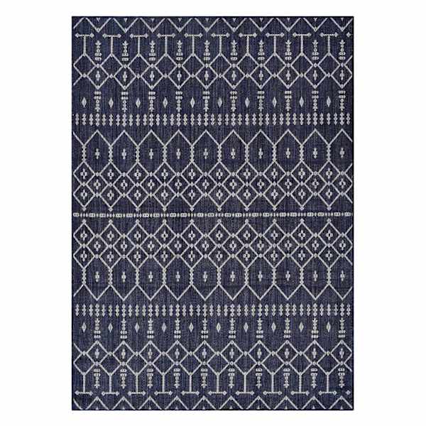 (E307) Navy Collector Design Sisal Indoor & Outdoor Area Rug, 5x7