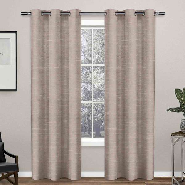 Leeds Blush Woven Blackout Grommet Curtain Panel, 84"