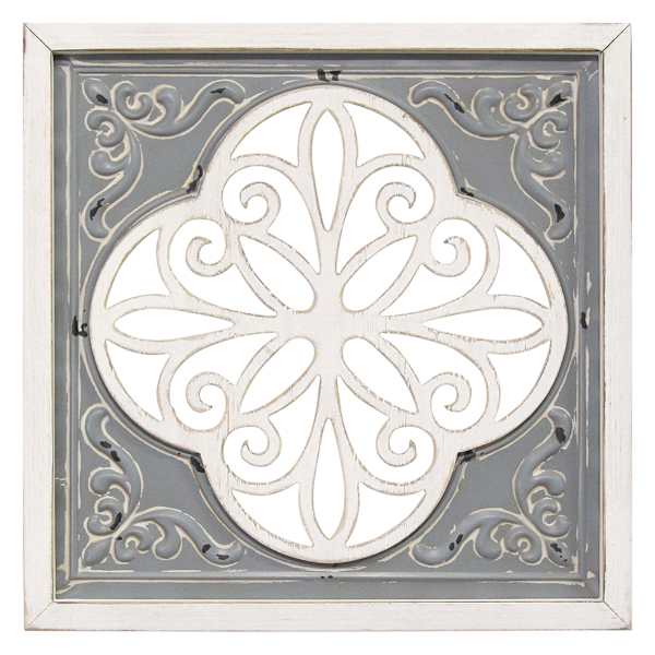 Embossed Metal & Wood Medallion Wall Decor, 16"