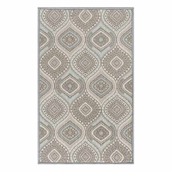 (D407) Contemporary Geometric Ogee Design Accent Rug, 3x5