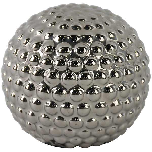 Silver Ceramic Sphere, 4"
