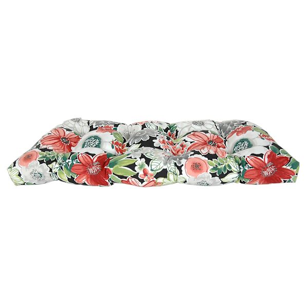 Tamani Raven Floral Outdoor Wicker Settee Cushion