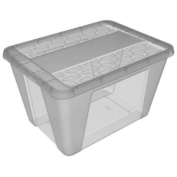 Grey Tint Snap Lock Storage Bin, 30l