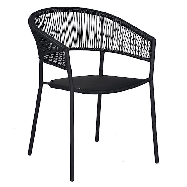 Crosby St. Brody Wicker Patio Chair, Black