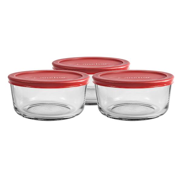 Anchor Hocking 6-Piece Snug Fit 4-Cup Storage Set