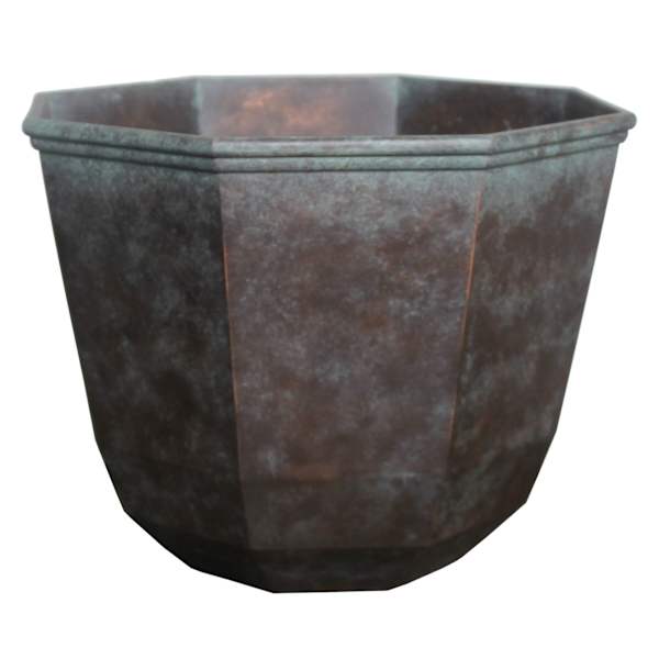 Verdigris Facet Outdoor Planter, Medium