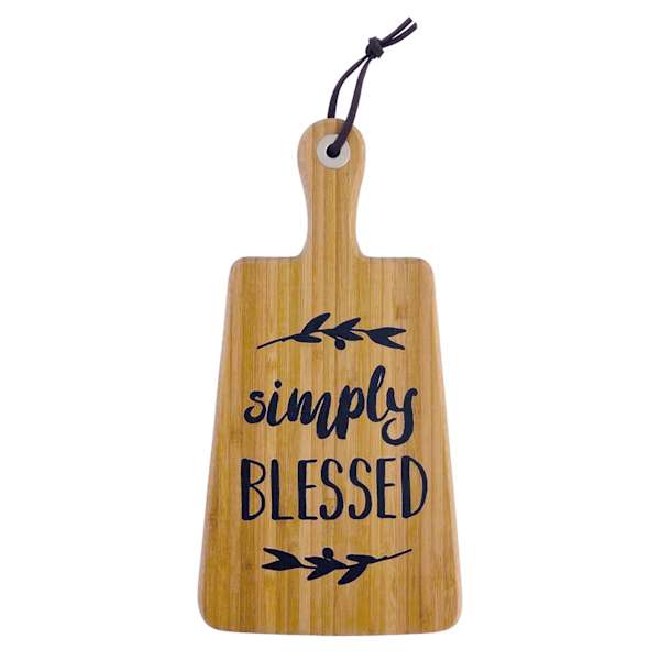 Simply Blessed Bamboo Wood Serving Board, 11.8"
