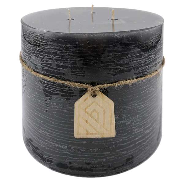 Dark Grey Unscented Pillar Candle, 6x5