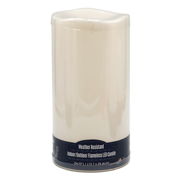 Ivory LED Pillar Candle with 6 Hour Timer, 5x10