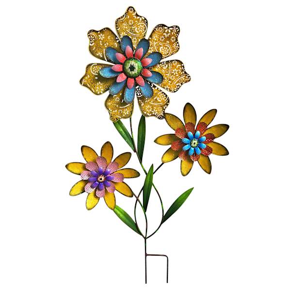 Yellow Flower Yard Stake, 28.5"