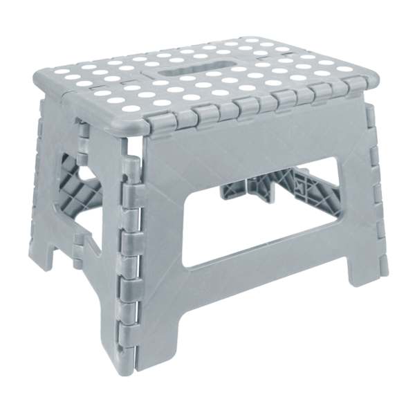 Grey Foldable Step Stool, 9"