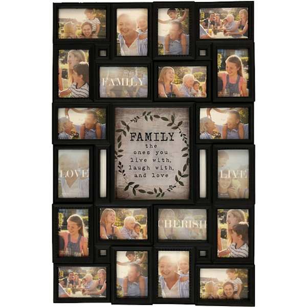 20-Opening Black Shadow Box Family Collage Picture Frame, 35x23