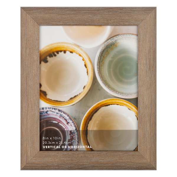 Metallic Brown Wash Scoop Profile Tabletop Picture Frame, 8x10