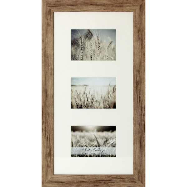 3-Photo Frame & Matted Driftwood Collage Frame, 12x24