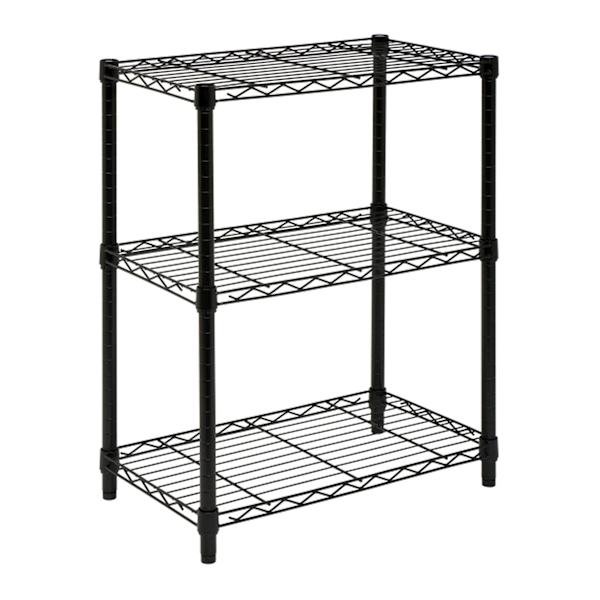 3-Tier Metal Shelving Unit, Black