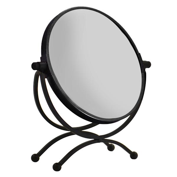Doro Matte Black Metal Magnifying Vanity Mirror, 10"
