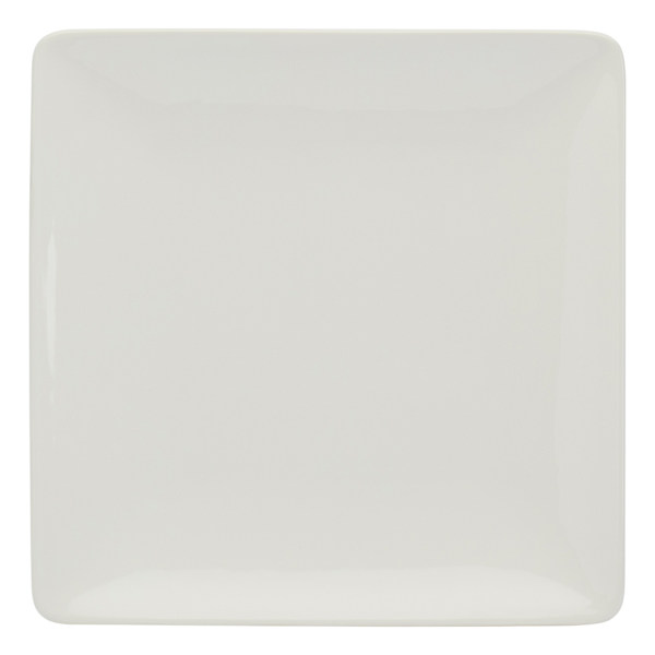 Square White Ceramic Dinner Plate, 11.4"