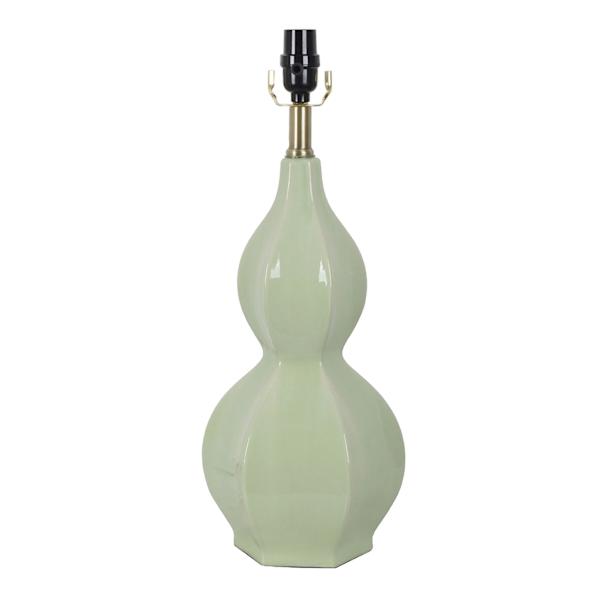 Grace Mitchell 21in. Green Gourd Ceramic Table Lamp