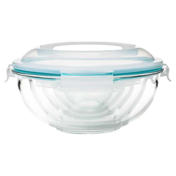 10-Piece Glass Salad Bowl with Locking Lid