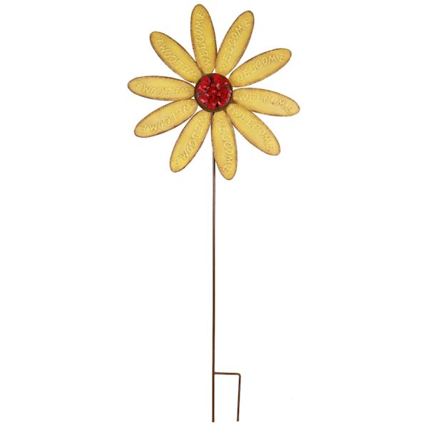 Yellow Flower Yard Stake, 36"